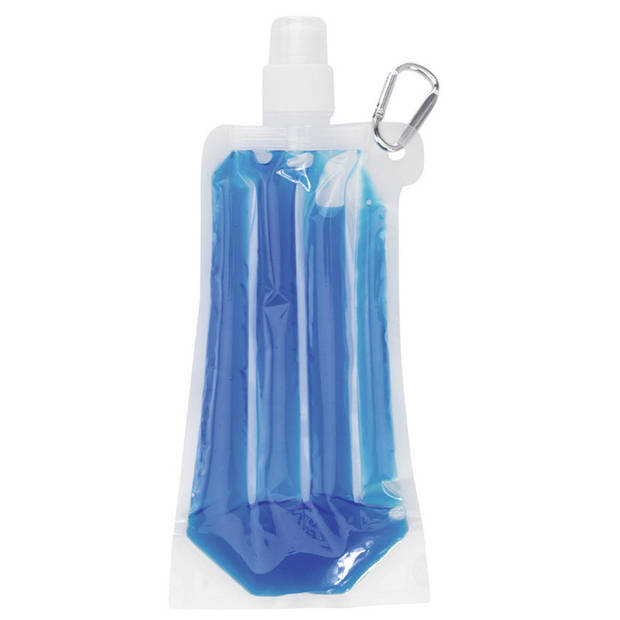 Drinkfles/bidon - blauw - navulbaar - met koelelement - 400 ml - festival/outdoor - Bidons