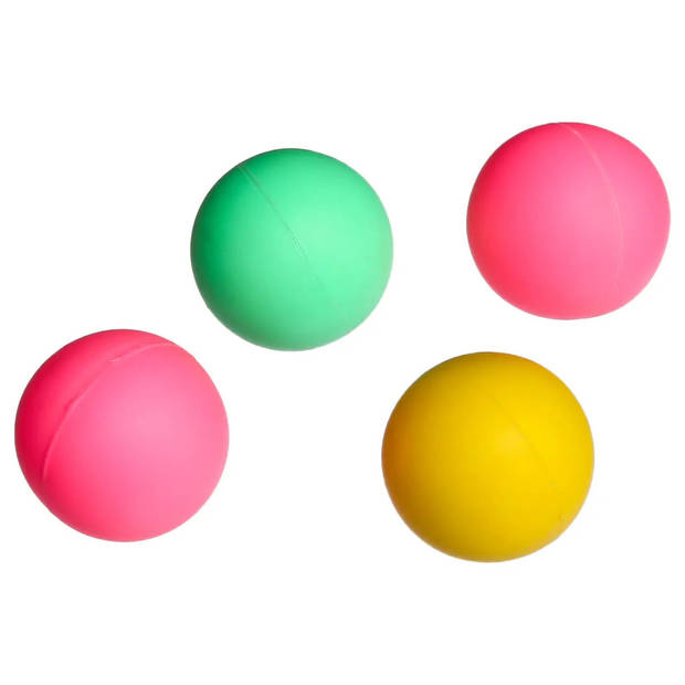 Neon gekleurde premium rubber beach balletjes - 12x stuks - dia 4 cm - reserve ballen - Beachballsets