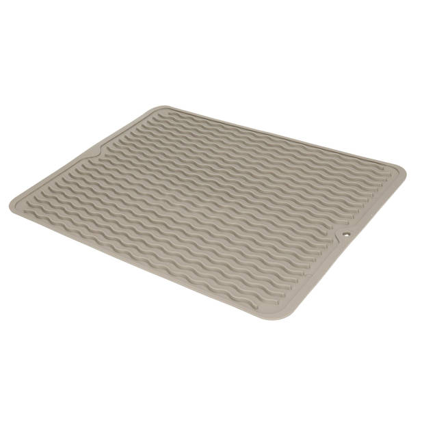 Afwas afdruipmat keuken - anti-slip- rubber - grijs stip- 30 x 40 cm - Afdruiprekken