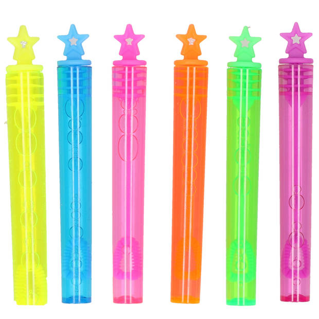 Bellenblaas - 12x stuks - neon kleuren - 4 ml - uitdeel cadeau/kinderfeestje - bruiloft - Bellenblaas