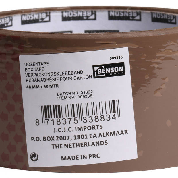 Benson Verpakkingstape - 2x - bruin - 48mm x 50m - verpakkingsbenodigdheden voor kantoor/thuis - Tape (klussen)