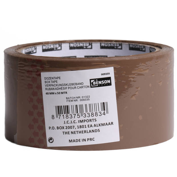 Benson Verpakkingstape - 2x - bruin - 48mm x 50m - verpakkingsbenodigdheden voor kantoor/thuis - Tape (klussen)