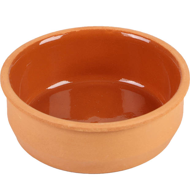 Urban Living Tapas/sauzen/hapjes serveer schaaltjes set - 6x stuks - terracotta - 12 x 4 cm - Snack en tapasschalen