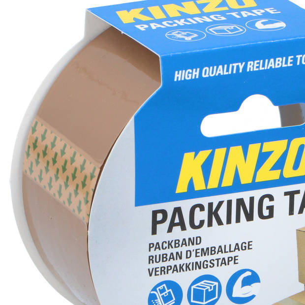 Kinzo Verpakkingstape - bruin - 48mm x 50m - verpakkingsbenodigdheden voor kantoor/thuis - Tape (klussen)