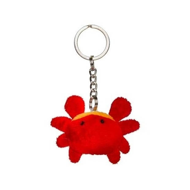 Pluche sleutelhanger krab knuffel 6 cm - Knuffel sleutelhangers