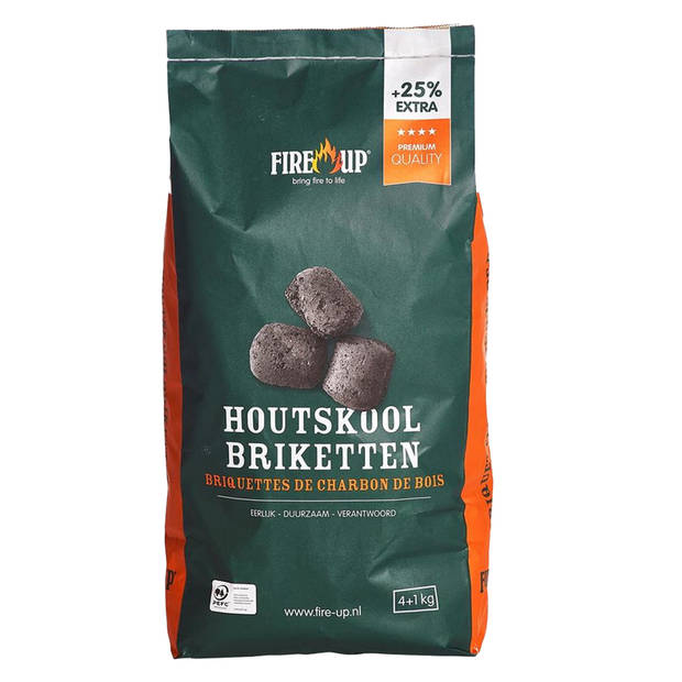 BBQ starterspakket - houtskool briketten 10 kilo - barbecue aanmaakblokjes 32x - Briketten