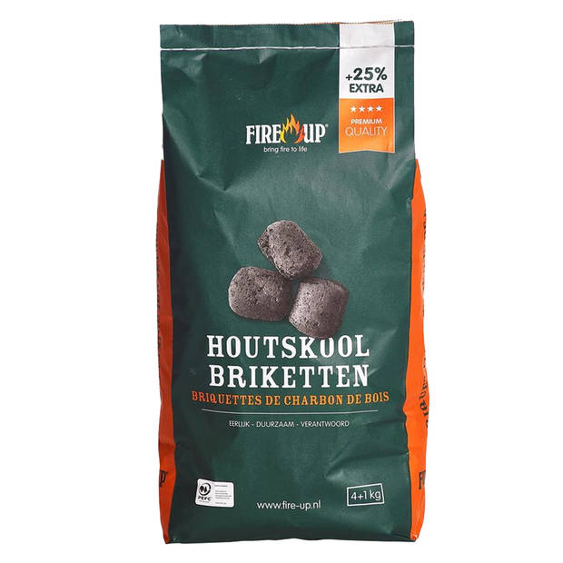 BBQ starterspakket - houtskool briketten 5 kilo - barbecue aanmaakblokjes 32x - Briketten