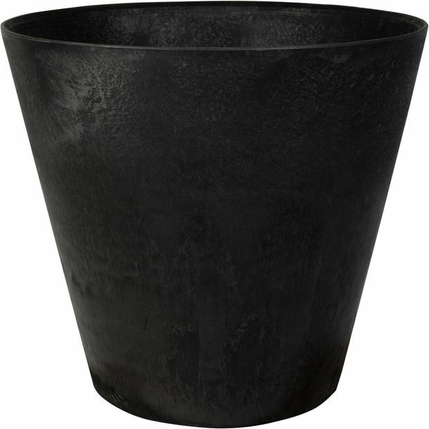 Artstone Bloempot Claire - 2x - zwart - D43 x H39 cm - met drainagesysteem - voor binnen en buiten - Plantenpotten