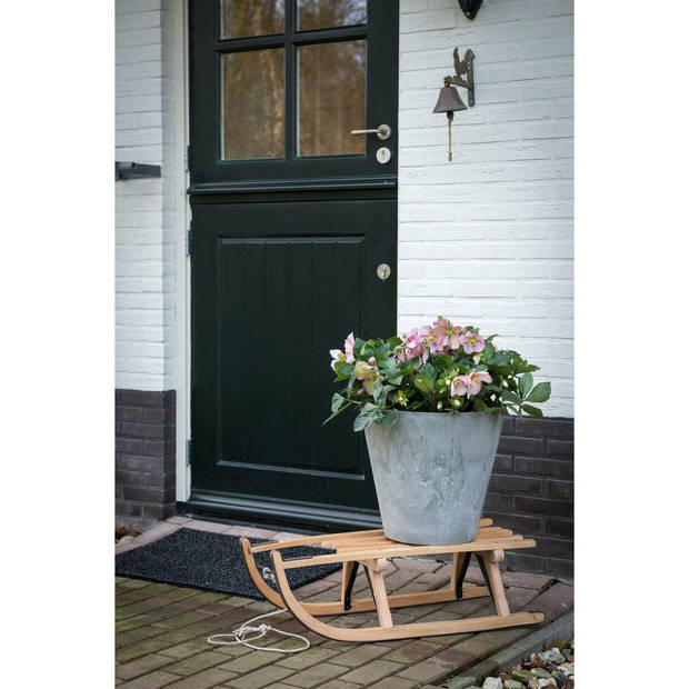 Artstone Bloempot Claire - grijs - D43 x H39 cm - met drainagesysteem - voor binnen en buiten - Plantenpotten