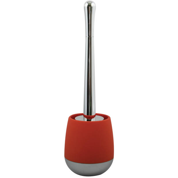 MSV Bilbao Toilet/wc-borstel houder - kunststof - rood - 38 cm - Toiletborstels