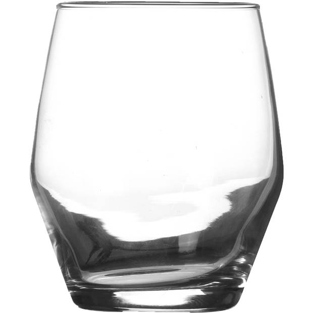 LAV Waterglazen tumblers Ella - transparant glas - 3x stuks - 370 ml - Drinkglazen
