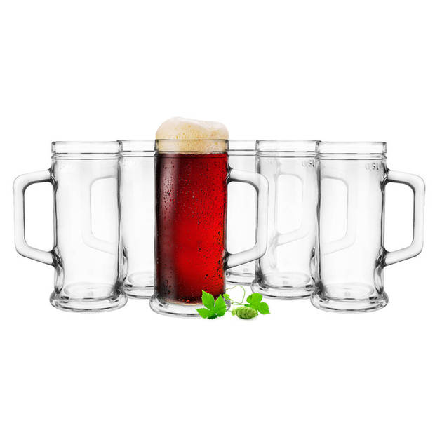 Glasmark Bierglazen - Bierpullen - 6x - 500 ml - glas - Oktoberfest - Bierglazen