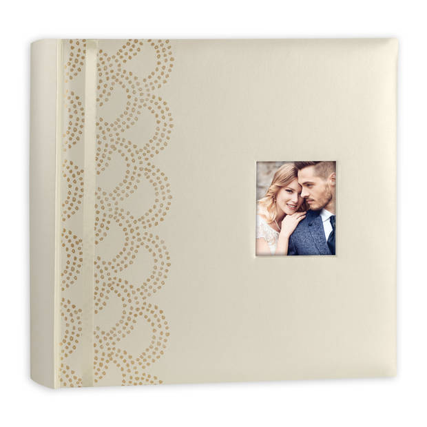 Luxe fotoboek/fotoalbum Anais bruiloft/huwelijk met 50 paginas goud 32 x 32 x 5cm inclusief plakkers - Fotoalbums