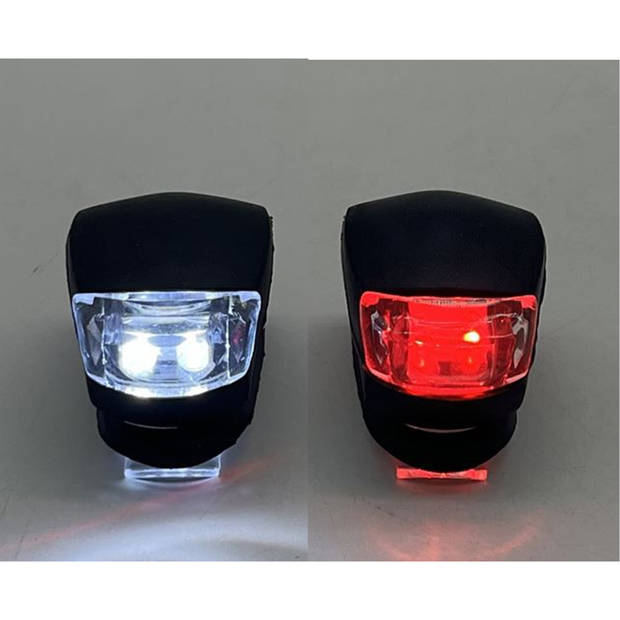 XQMax Fietsverlichting set - voorlicht en achterlicht - LED - incl. batterijen - Fietsverlichting