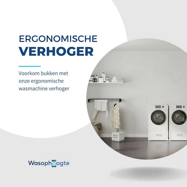 EcoSlim Wasmachine verhoger Double met Lade - wit