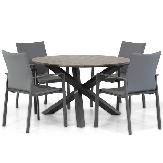 Lifestyle Garden Furniture Rome/Ancona 125 cm dining tuinset 5-delig