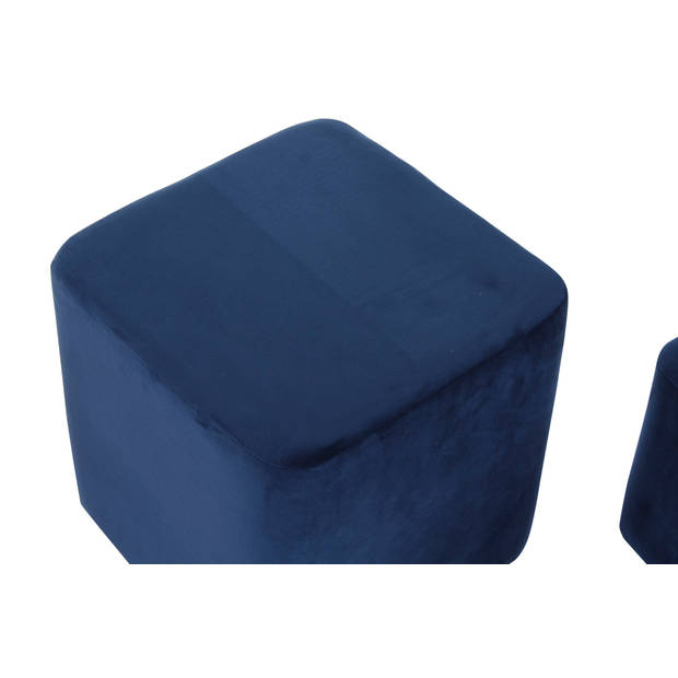 Set van 2 Poef Velvet Cubic – Blauw