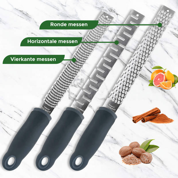 Bikolo® - Rasp Set - Kaasrasp - Handrasp - Zester - Citroenrasp - Nootmuskaatrasp - Gemberrasp