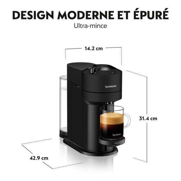 Nespresso Vertuo Next Zwart Mat 1,1L - Krups koffiezetapparaat YY4606FD