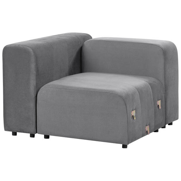 Beliani FALSTERBO - Modulaire Sofa-Grijs-Fluweel