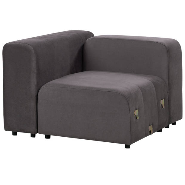 Beliani FALSTERBO - Modulaire Sofa-Grijs-Fluweel