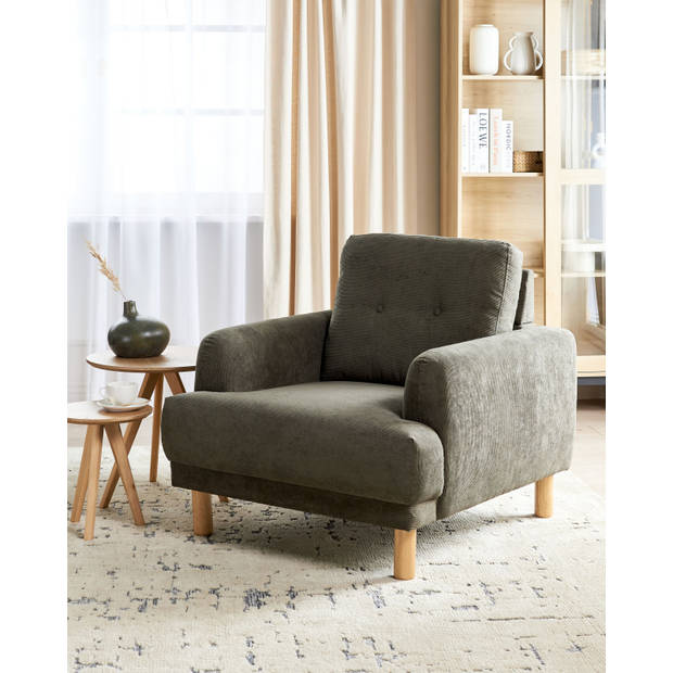 Beliani TUVE - Fauteuil-Groen-Corduroy