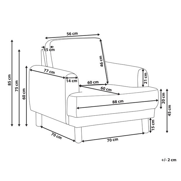 Beliani TUVE - Fauteuil-Wit-Polyester