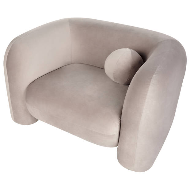 Beliani LEIREN - Fauteuil-Beige-Fluweel