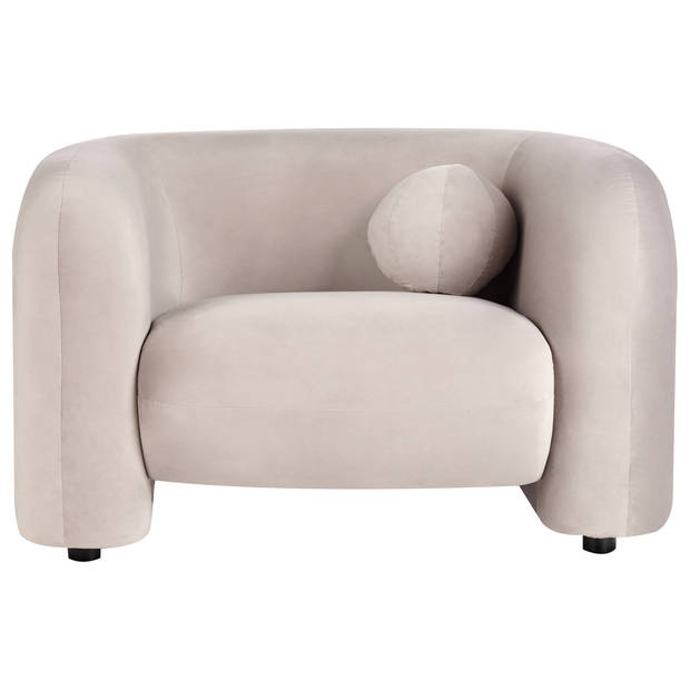 Beliani LEIREN - Fauteuil-Beige-Fluweel