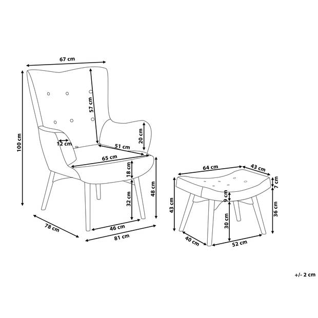 Beliani VEJLE - Fauteuil-Beige-Polyester