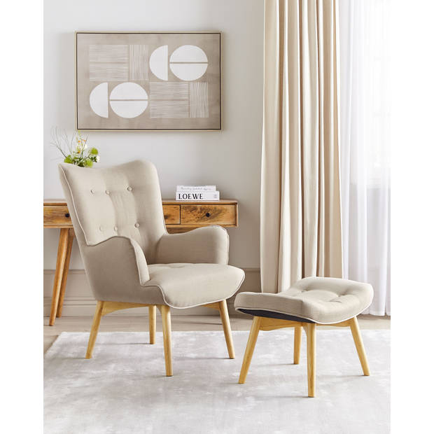 Beliani VEJLE - Fauteuil-Beige-Polyester