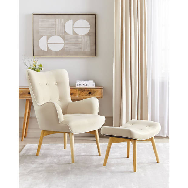 Beliani VEJLE - Fauteuil-Beige-Polyester