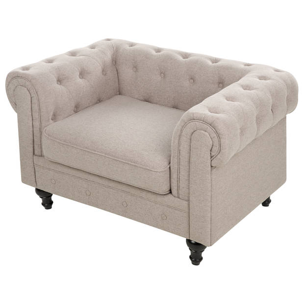 Beliani CHESTERFIELD - Fauteuil-Beige-Polyester