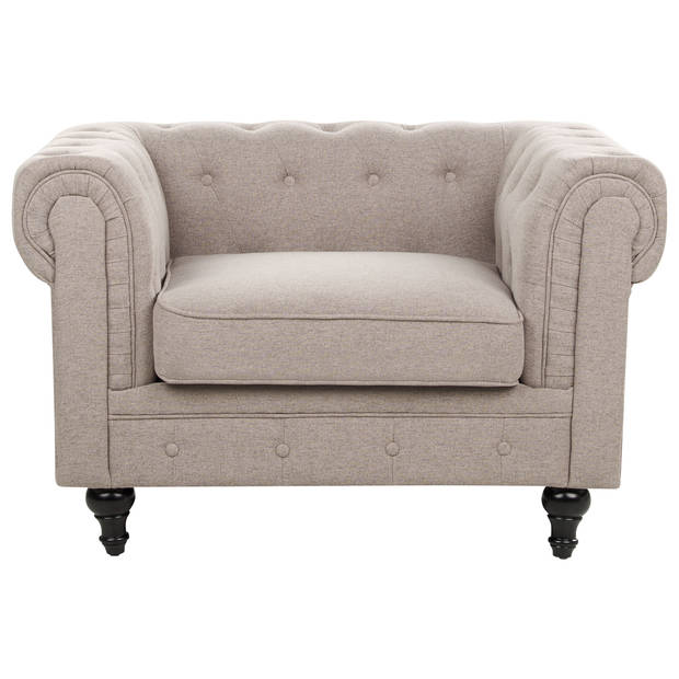 Beliani CHESTERFIELD - Fauteuil-Beige-Polyester