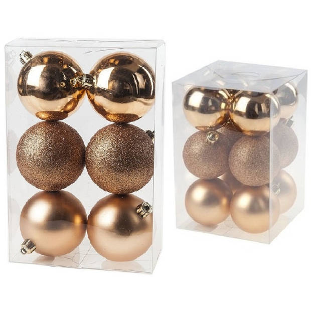 Kerstversiering set kerstballen koper 6 - 8 cm - pakket van 36x stuks - Kerstbal