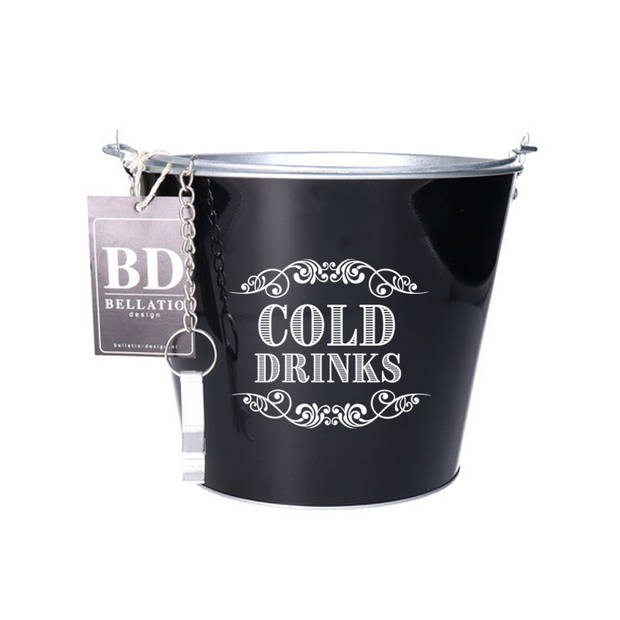 Bellatio design IJsemmer - cold drinks - bierkoeler - wijnkoeler - 6L - zwart - IJsemmers