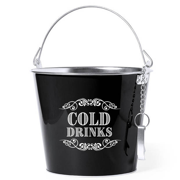 Bellatio design IJsemmer - cold drinks - bierkoeler - wijnkoeler - 6L - zwart - IJsemmers