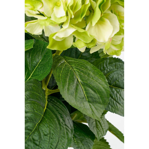 Groene hortensia kunstplant 45 cm met grijze pot - Kunstplanten