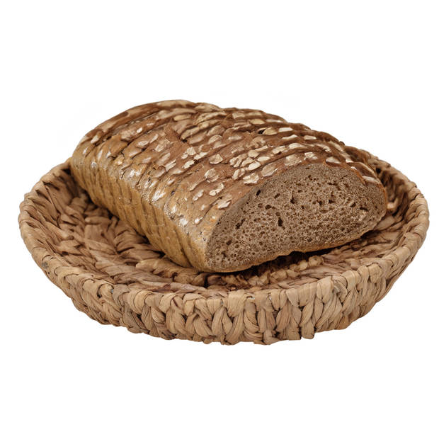 H&S Collection Broodmand - gevlochten riet - naturel - 35 x 35 x 6 cm - broodmand