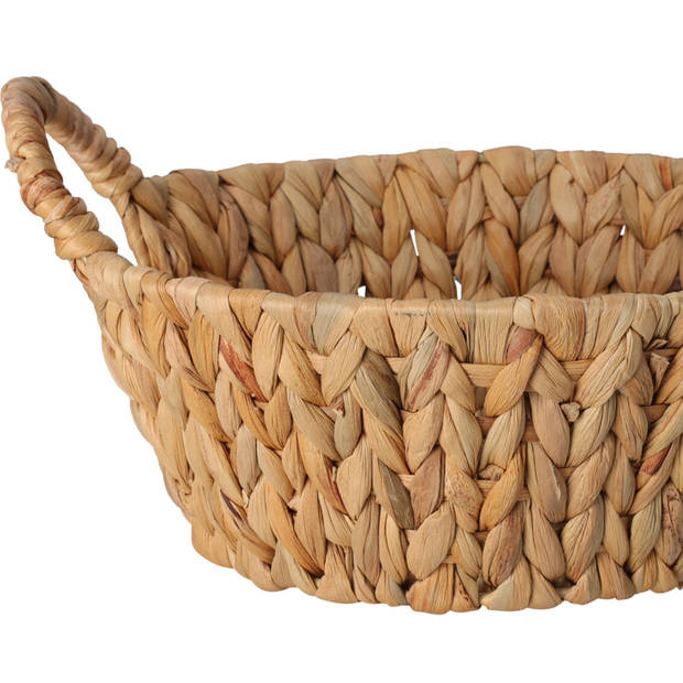 H&S Collection Broodmand - gevlochten riet - naturel - 26 x 26 x 11 cm - broodmand