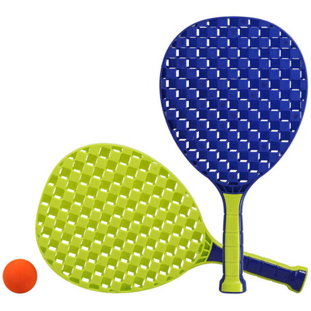 Actief speelgoed tennis/beachball setje blauw/groen - Beachballsets