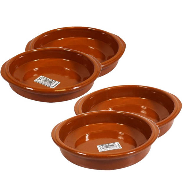 Set van 4x stuks tapas bakjes/schaaltjes Alicante met handvatten 16 en 18 cm - Snack en tapasschalen