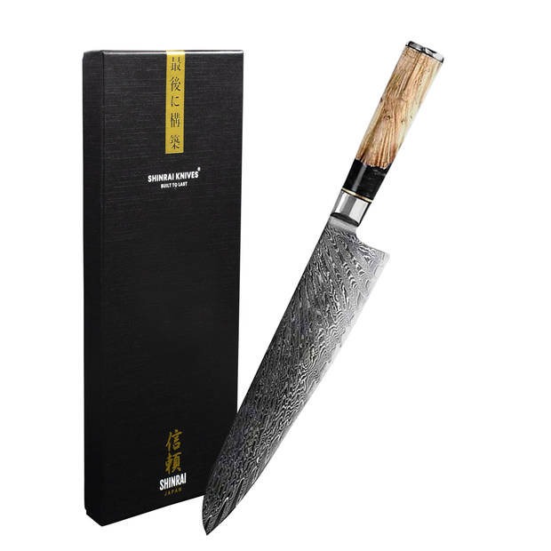 Shinrai Japan - Epoxy Onyx Damascus Koksmes 20 cm