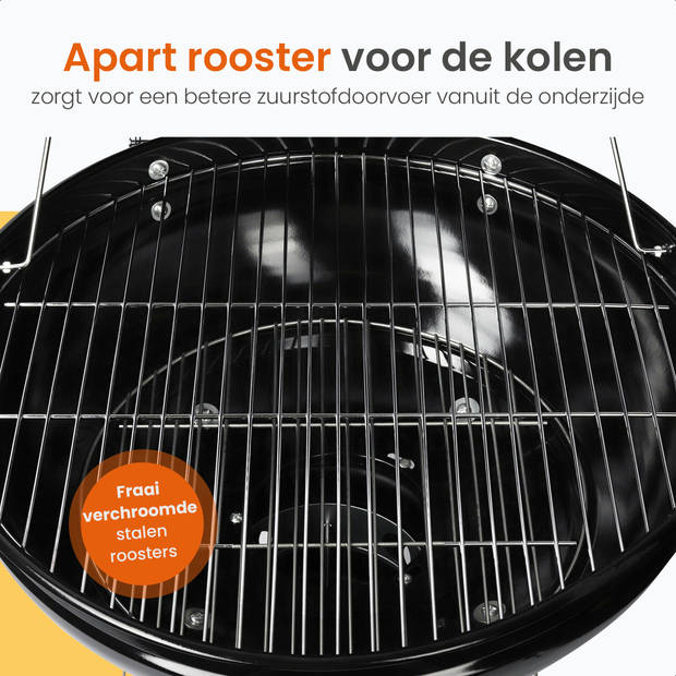 Goliving Houtskool Barbecue - 65 x 89 cm - Inclusief Accessoires - Houtskoolbarbecues op Wielen - XXL BBQ met Deksel