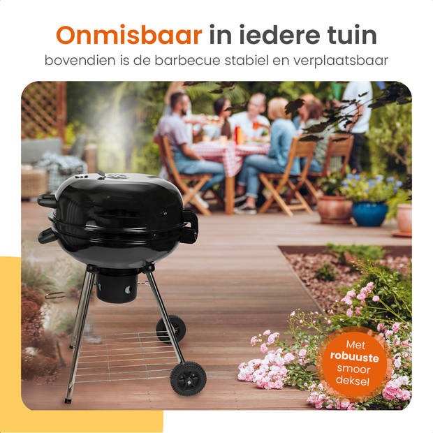 Goliving Houtskool Barbecue - 65 x 89 cm - Inclusief Accessoires - Houtskoolbarbecues op Wielen - XXL BBQ met Deksel