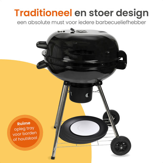 Goliving Houtskool Barbecue - 65 x 89 cm - Inclusief Accessoires - Houtskoolbarbecues op Wielen - XXL BBQ met Deksel