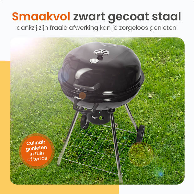 Goliving Houtskool Barbecue - 65 x 89 cm - Inclusief Accessoires - Houtskoolbarbecues op Wielen - XXL BBQ met Deksel