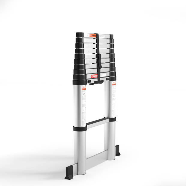 RMBO Telescopische Ladder - Telescoopladder - 3.20m lang, Compact en Draagbaar met Soft Closing Systeem, Geschikt voor P