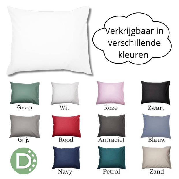 Droomtextiel Kussenslopen 60x70 cm Wit Set Van 2 Stuks - Hotelkwaliteit - 100% Hoogwaardige Katoen