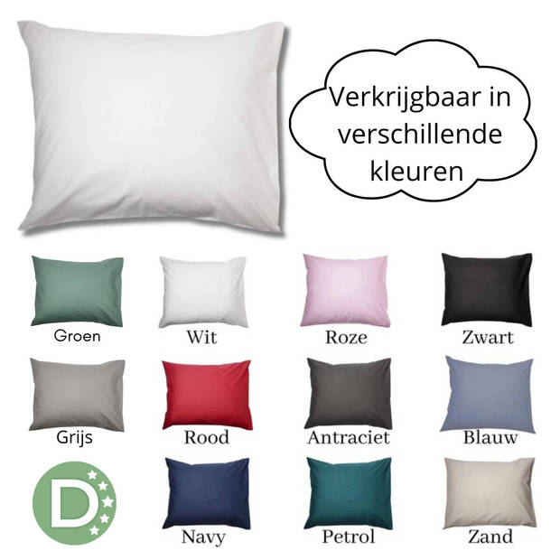 Droomtextiel Kussenslopen 60x70 cm Ivoor Set Van 2 Stuks - Hotelkwaliteit - 100% Hoogwaardige Katoen